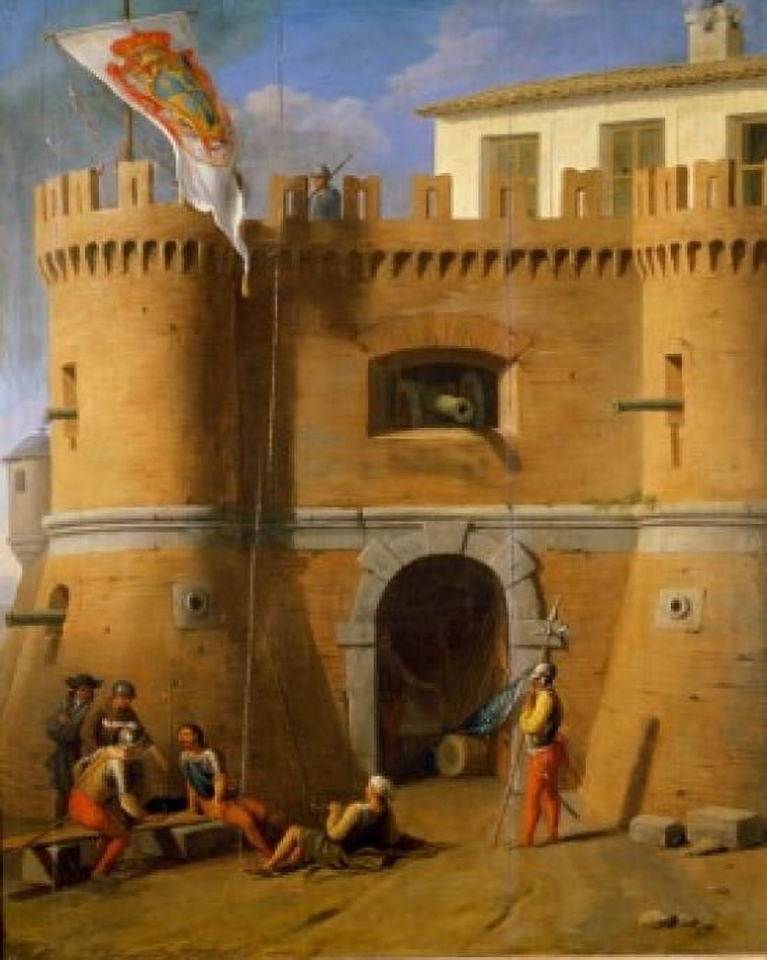 Landscape with a Large Castle by Michele Giambono 1420-1462 Canvas Art - Michele Giambono (24 x 36)