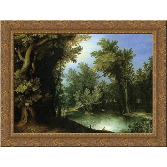 Landscape with a Marsh 24x18 Gold Ornate Wood Framed Canvas Art by Paul Bril