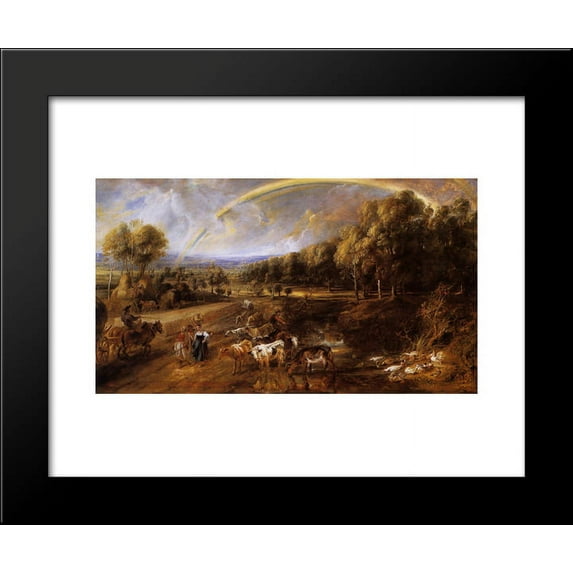 Landscape with a Rainbow 20x24 Framed Art Print by Peter Paul Rubens