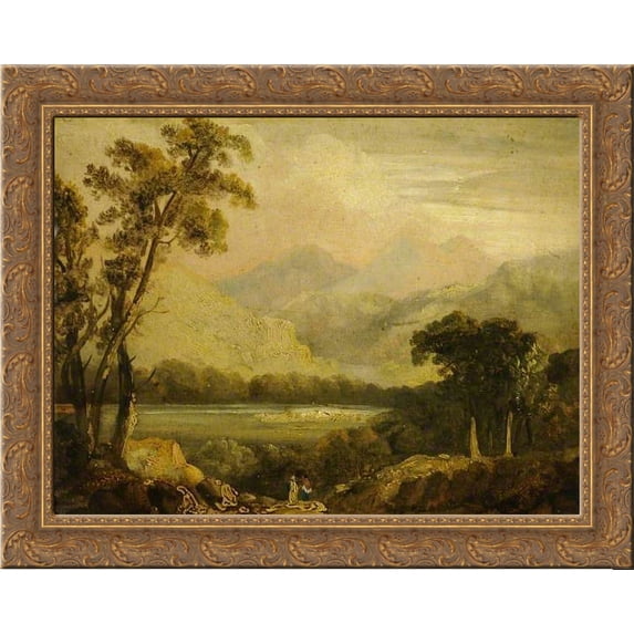 Landscape with a River 24x20 Gold Ornate Wood Framed Canvas Art by John Crome