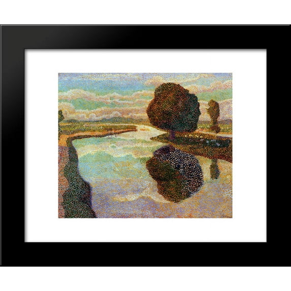 Landscape with canal 20x24 Framed Art Print by Jan Toorop