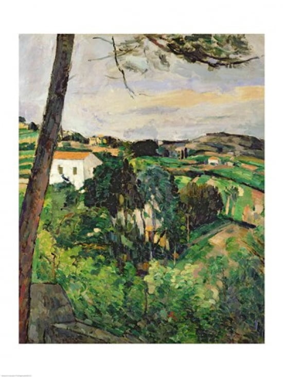Landscape with red roof or The pine at the Estaque 1875-76 Canvas Art - Paul Cezanne (18 x 24)