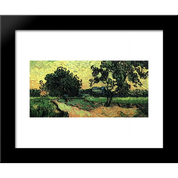 Landscape with the Chateau of Auvers at Sunset 20x24 Framed Art Print by Vincent van Gogh