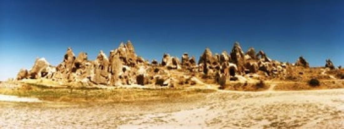 Landscape with the caves and Fairy Chimneys Cappadocia Central Anatolia Region Turkey Canvas Art - Panoramic Images (15 x 6)