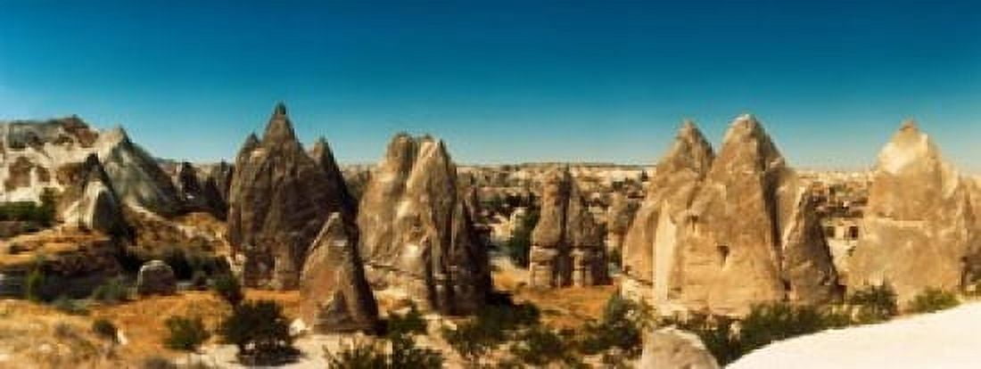 Landscape with the caves and Fairy Chimneys Cappadocia Central Anatolia Region Turkey Canvas Art - Panoramic Images (30 x 12)