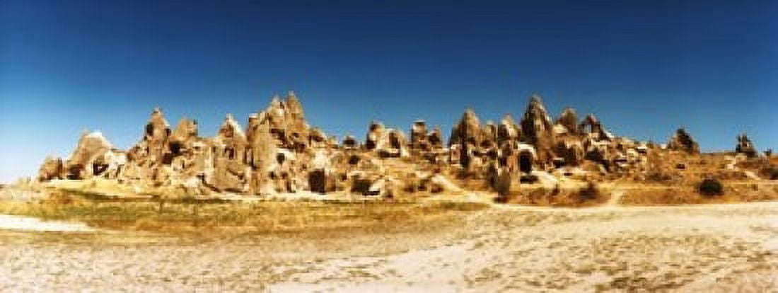 Landscape with the caves and Fairy Chimneys Cappadocia Central Anatolia Region Turkey Canvas Art - Panoramic Images (30 x 12)