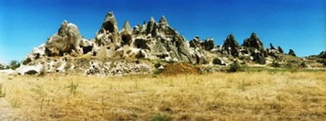 Landscape with the caves and Fairy Chimneys Cappadocia Central Anatolia Region Turkey Canvas Art - Panoramic Images (30 x 12)