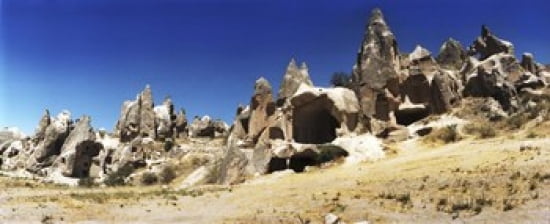 Landscape with the caves and Fairy Chimneys Cappadocia Central Anatolia Region Turkey Canvas Art - Panoramic Images (30 x 13)