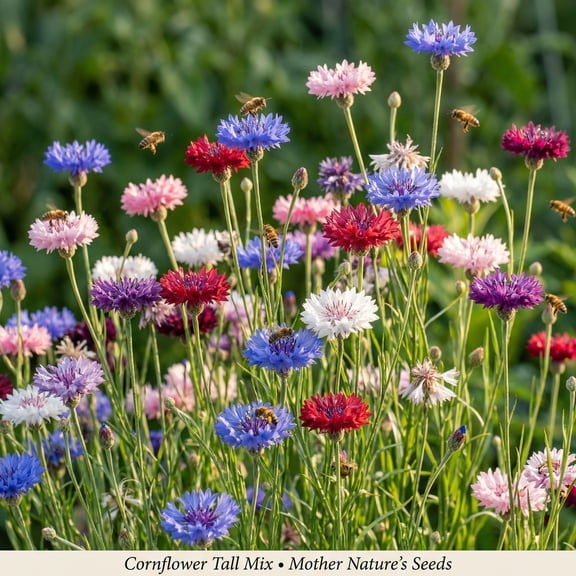 Landscaper's Pack TALL Cornflower Bachelor's Button Mix 1500 Seeds