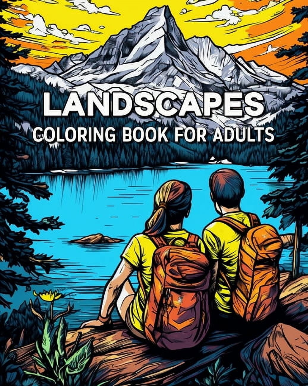 Landscapes Coloring Book for Adults: 100 Beautiful Landscape Coloring ...