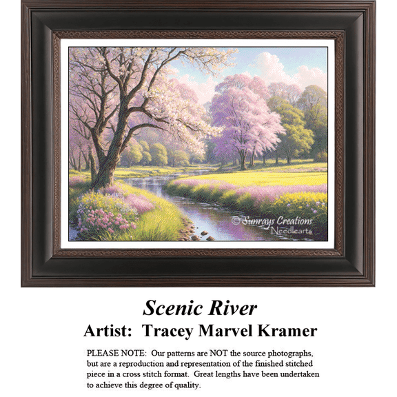 Landscapes Counted Cross Stitch Pattern | Scenic River (Pattern Only, You Provide The Floss and Fabric)