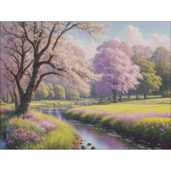Landscapes Counted Cross Stitch Pattern | Scenic River (Pattern Only, You Provide The Floss and Fabric)