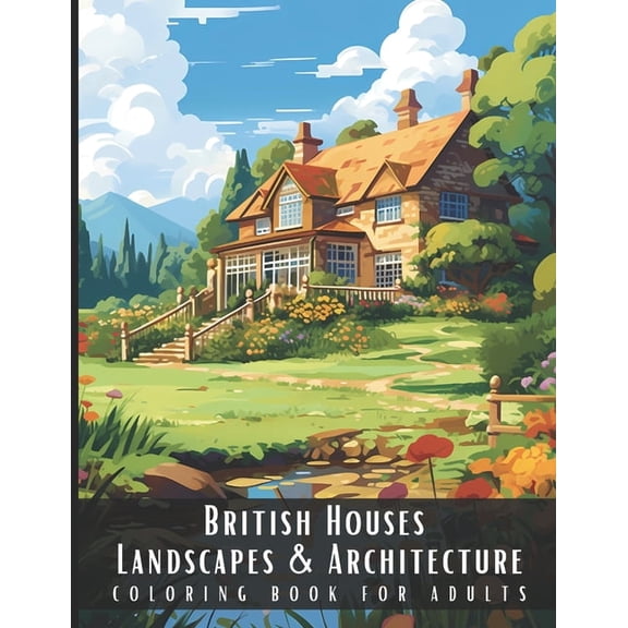 Landscapes & Architecture British Houses Landscapes & Architecture Coloring Book for Adults: Beautiful Nature Landscapes Sceneries and Foreign, (Paperback)