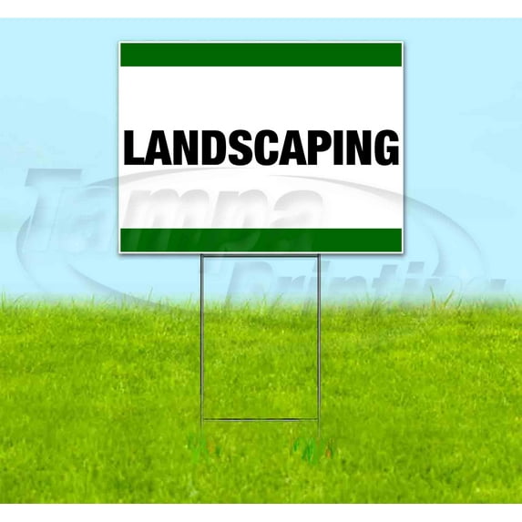 Landscaping (18" x 24") Yard Sign, Includes Metal Step Stake