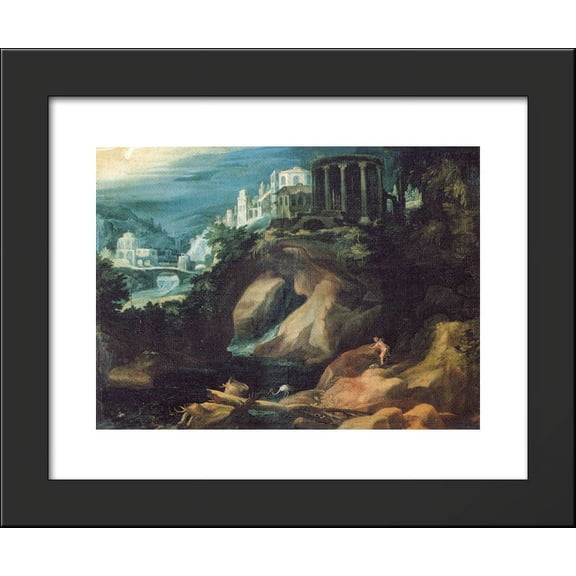 Landschaft mit Sibyllentempel 20x24 Framed Art Print by Paul Bril