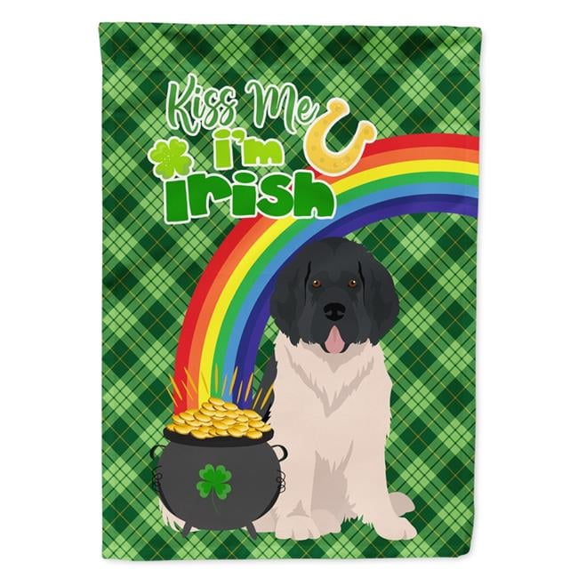 Landseer Newfoundland St. Patricks Day Flag Garden Size