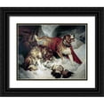 thumbnail image 1 of Landseer, Sir Edwin 14x12 Black Ornate Wood Framed with Double Matting Museum Art Print Titled - Alpine Mastiffs Reanimating a Distressed Traveller, 1 of 4