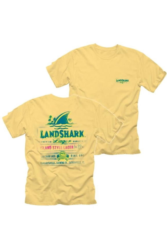 807266-XXXL Landshark Lager Spray Label Front & Back Print T-Shirt - 3XL