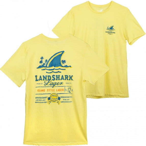 Landshark Island Style Lager Sunshine Front & Back Mens T-Shirt, Yellow - Large