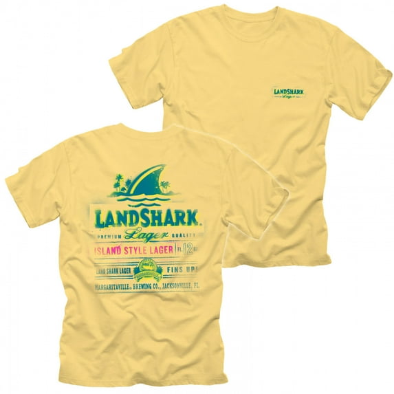 Landshark Lager Spray Label Front and Back Print T-shirt-Large