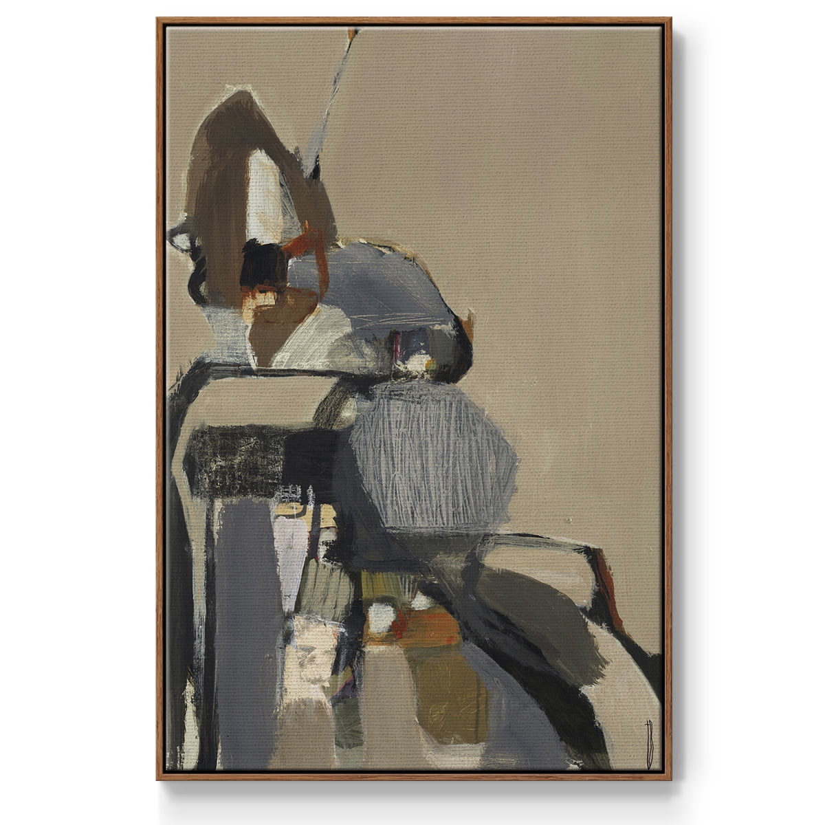 Landslide Framed Premium Gallery Wrapped Canvas - Ready to Hang - 25 x 37 - Walnut Floating Frame