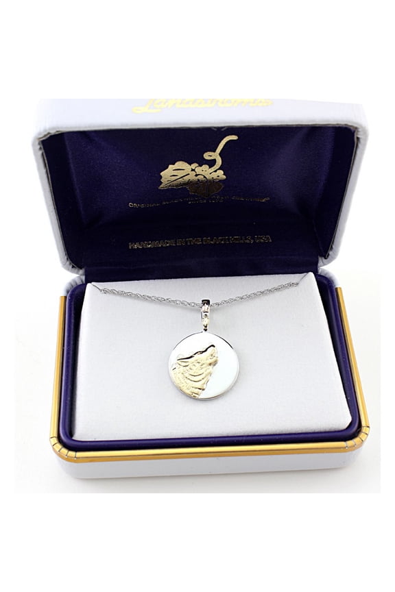 Landstrom Black Hills Gold on Sterling Silver Wolf Moon Pendant
