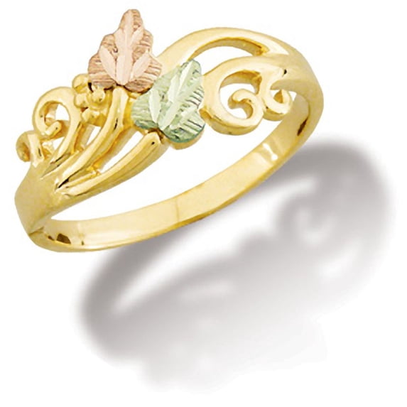 Landstrom's Black Hills Gold Ring with Leaves and Grapes in 10K Gold