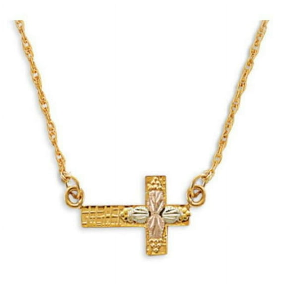 Landstroms G LNE602 Black Hills Gold Sideways Cross Necklace