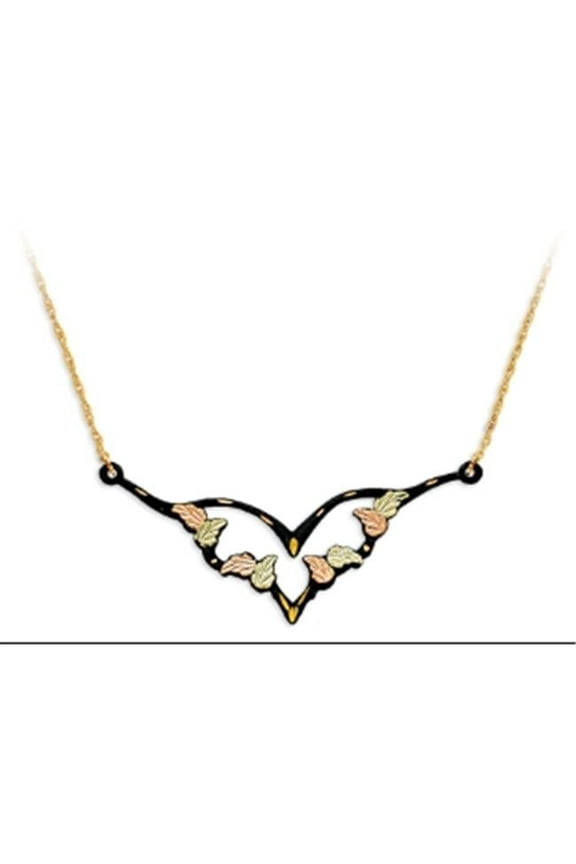 GLNE3259 Black Hills Gold Necklace with Black Powder Coat - 1.82 x 0.5 in.