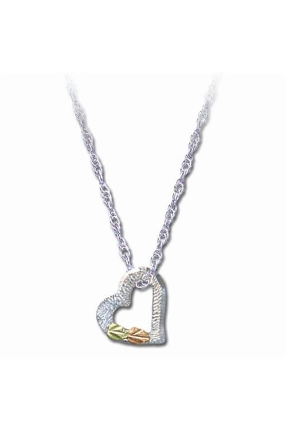 MRL03013 Black Hills Gold Sterling Silver Heart Pendant - 0.38 x 0.35 in.