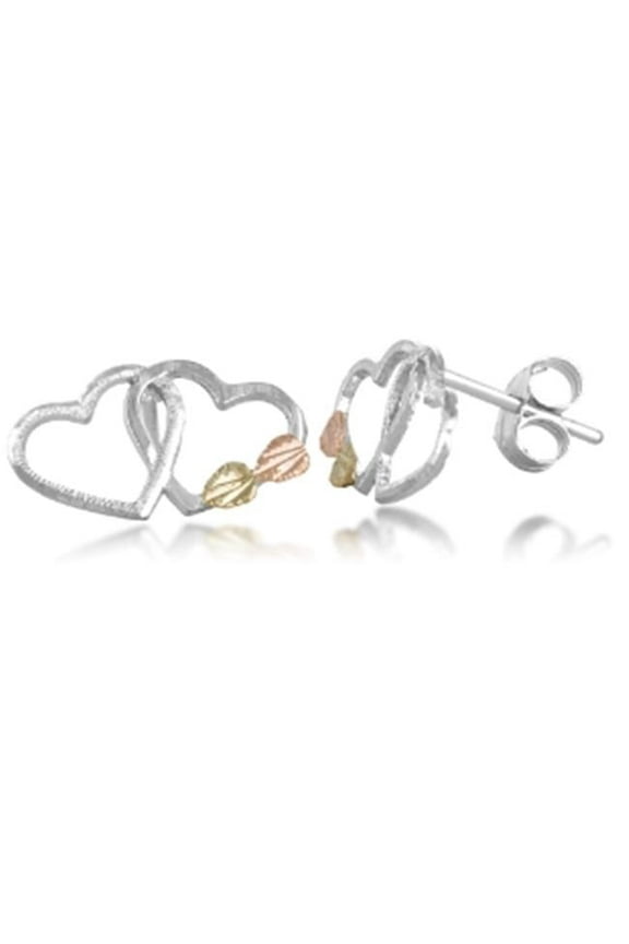 MRLER3101 Black Hills Gold Sterling Silver Post Heart Earrings - 0.53 x 0.3 in.