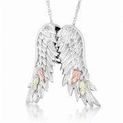 Landstroms MRLPE1932 Black Hills Gold Sterling Silver Angel Wing Pendant - 0.73 x 1.07 in.