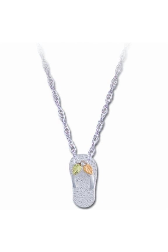 MRLPE836 Black Hills Gold Sterling Silver Flip Flop Pendant - 0.31 x 0.63 in.