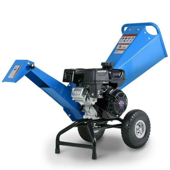Landworks Compact Wood Chipper - 7HP Gas Engine, Adjustable Exit Chute, 3" Max