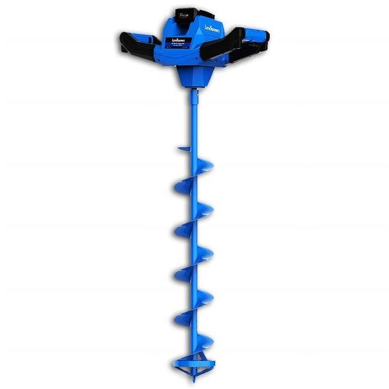 Landworks OTF-GUO003 8 x 39 in. Heavy Duty Eco-Friendly Electric Earth Ice  Auger Power Head with Cordless Steel, Lithium Ion Battery & Charger Holes  in Ice 