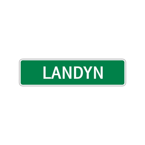 Landyn Boys Children Name Letter Printed Plaque Decoration Label Indoor Outdoor Unique Wall Novelty Aluminum Metal Sign 4"x13.5"