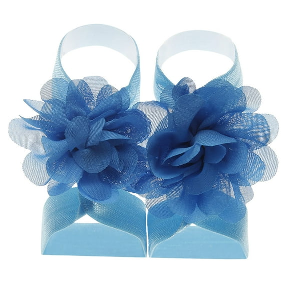 Landzoo 22 Pairs Solid Color Chiffon Flower Barefoot Sandals Feet Accessories For Baby Girls Toddlers Kids Beautiful Leisure Girl's Sandals