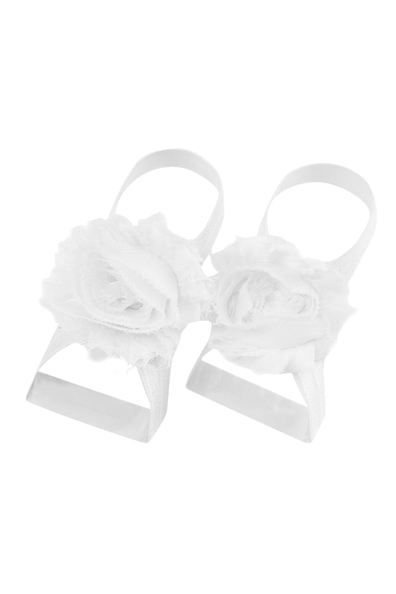 22 Pairs Solid Color Chiffon Flower Barefoot Sandals Feet Accessories For Baby Girls Toddlers Kids Breathable Fashion Kids Shoes