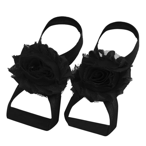 Landzoo 22 Pairs Solid Color Chiffon Flower Barefoot Sandals Feet Accessories For Baby Girls Toddlers Kids Leisure Stylish Girl's Sandals