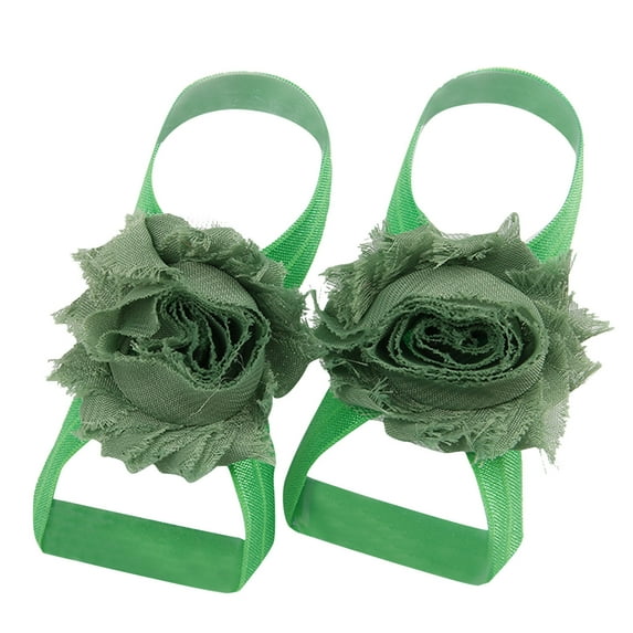 Landzoo 22 Pairs Solid Color Chiffon Flower Barefoot Sandals Feet Accessories For Baby Girls Toddlers Kids Leisure Stylish Girl's Sandals