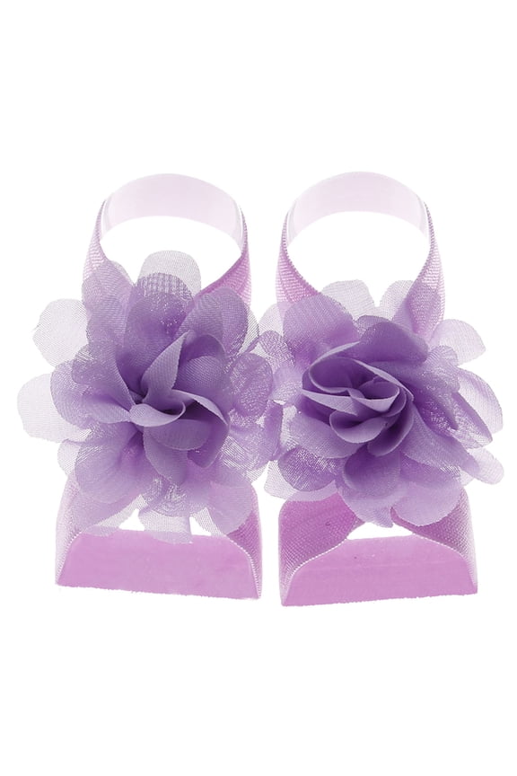 22 Pairs Solid Color Chiffon Flower Barefoot Sandals Feet Accessories For Baby Girls Toddlers Kids Soft Breathable Children Choes