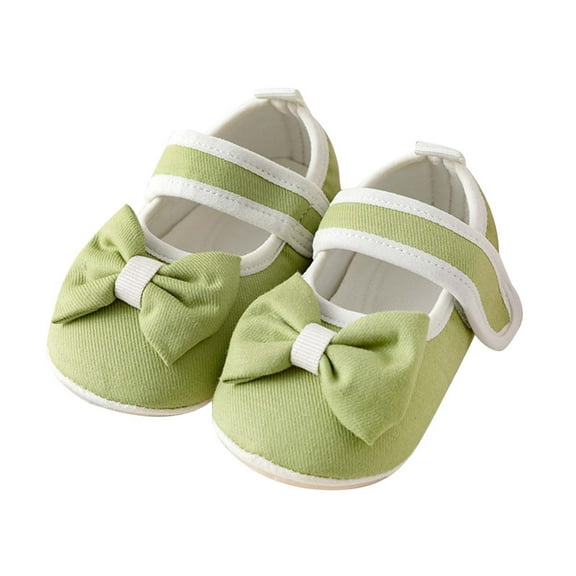 Landzoo Baby Girl Shoes Rubber Sole Non Indoor Slipper Girls First Walking Floor Shoes With Cute Bows Baby Shoes