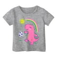 thumbnail image 1 of Landzoo Big Girls Shirts Cartoon Print Short Sleeve Crew Neck T-Shirt Summer Loose Fit Girls Tops Size 12-13 Years Grey, 1 of 3