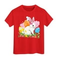 thumbnail image 1 of Landzoo Big Girls T Shirt Cartoon Print Short Sleeve Crew Neck Shirt Summer Cozy Soft Kids Girls Tees Size 12-13 Years Red, 1 of 3