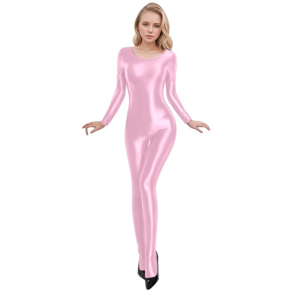 SXcggal High Stretch Unisex Full Body Catsuit Shiny Smooth Transparent Bodysuit For Comfort And Style Versatile Casual Unique Clothes
