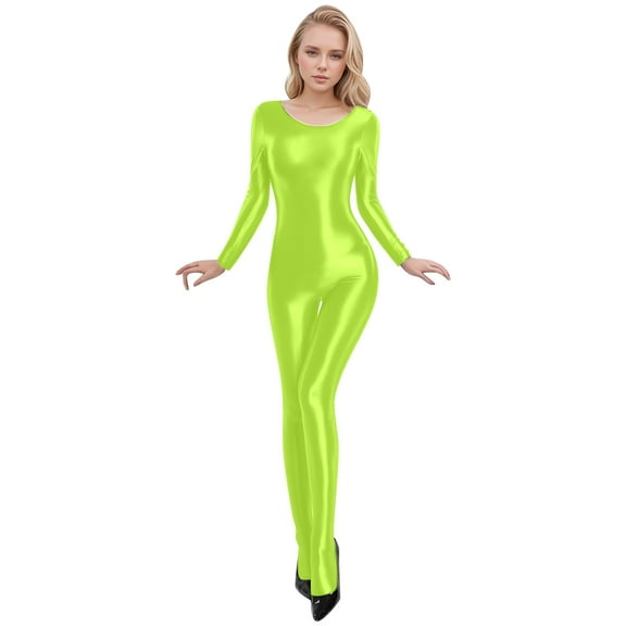 SXcggal High Stretch Unisex Full Body Catsuit Shiny Smooth Transparent Bodysuit For Comfort And Style Versatile Casual Unique Clothes