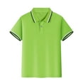 thumbnail image 1 of Landzoo Boys Girls Kids Solid Color Button Down Comfortable Fabric T Shirt Lapel Short Sleeved Top Soft Leisure Children Tops, 1 of 2