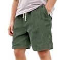 thumbnail image 1 of Landzoo Boys Shorts Solid Color Elastic Waist With Pockets And Drawstring Summer Cozy Soft Boys Athletic Shorts Size 5-6 Years Army Green, 1 of 6