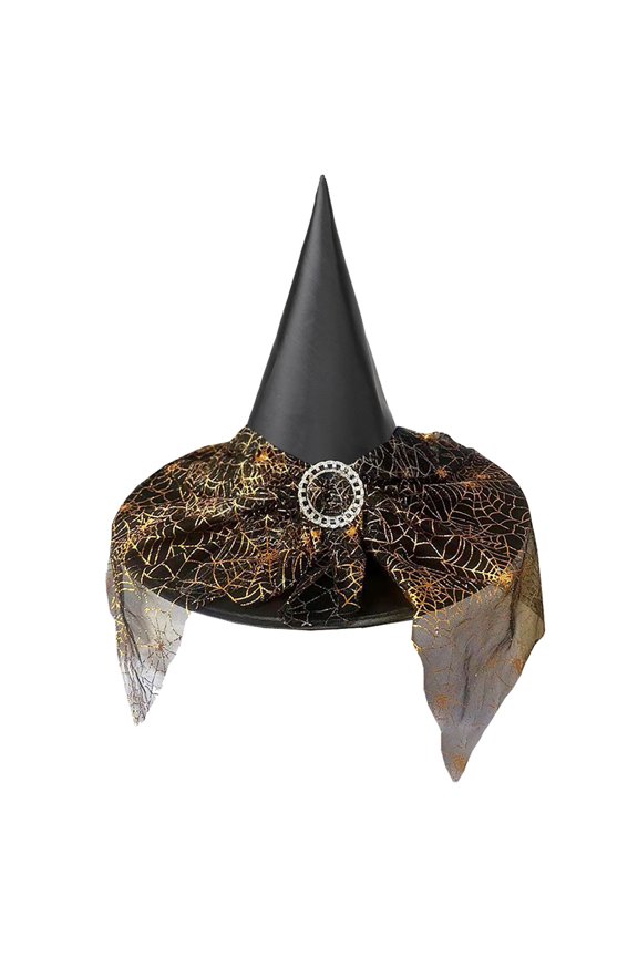 Children Decorative Props Golden Thread Headdress Hat Witch Hat Caps