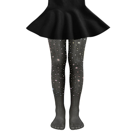 Landzoo Children's Hosiery Fishnet Dot Drill Pantyhose Band Drill Colored Mesh Hosiery Girl Tights Girl Mesh Stockings